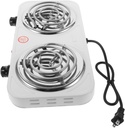 2000w Countertop Stove Electric Double Burner Portable Temperature Control for Kitchen Dorm Camping Us Plug