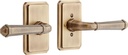 Signature Hardware 479147 Matteen Right Handed Solid Brass Privacy Door Lever Set with 2-3/4" Backset