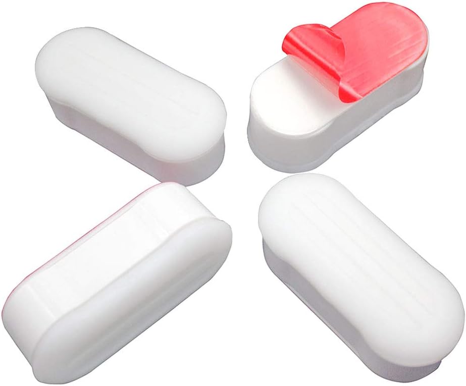 FOOFOO Bidet Toilet Seat Bumper for Bidet Attachment with Strong Adhesive White 4PACK
