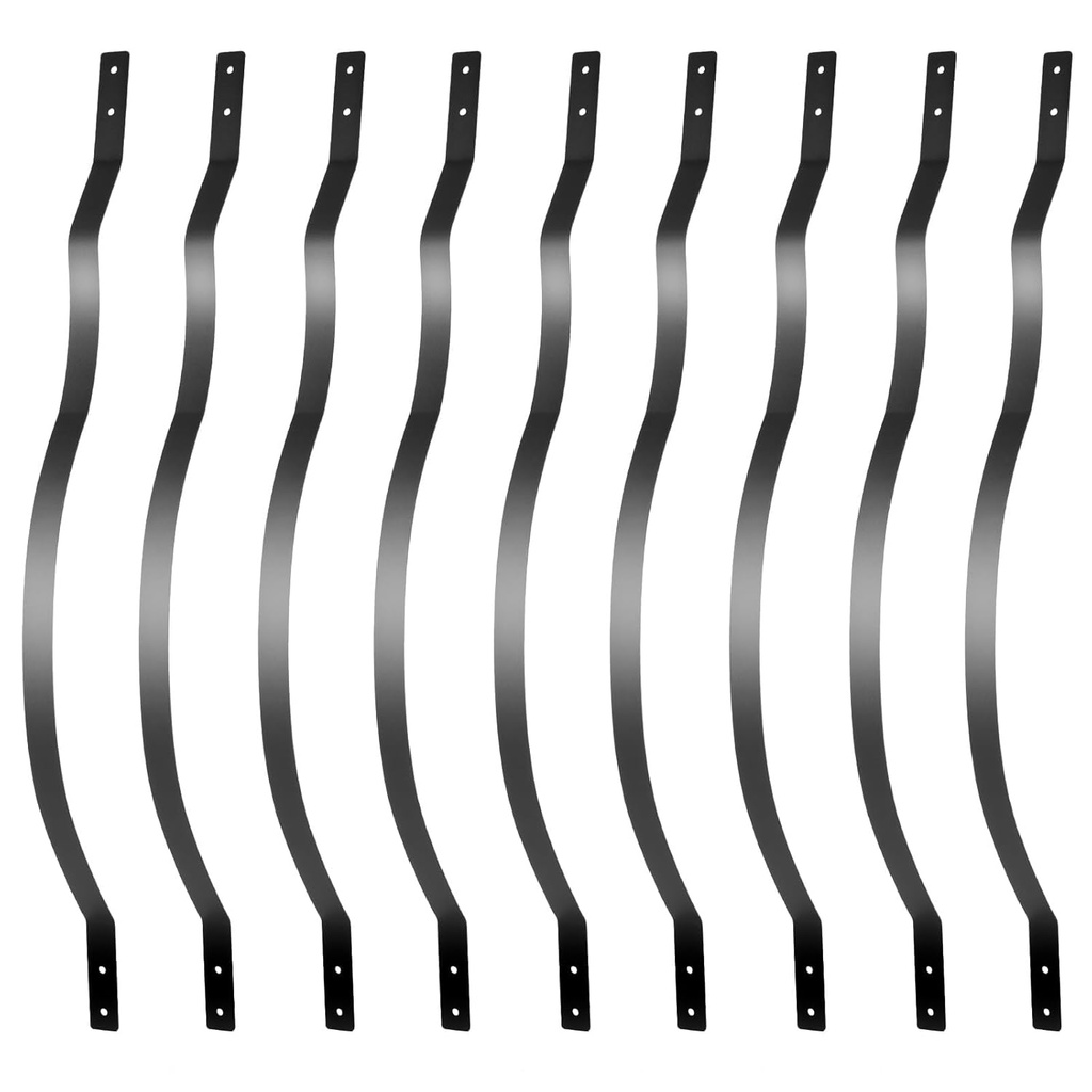 61 Pack Aluminum Deck Balusters, 32.25" Heavy Duty Outdoor Stair Railing Kit, Rust-Proof Wave Design for Wood & Composite Deck, Includes Screws (Silver)