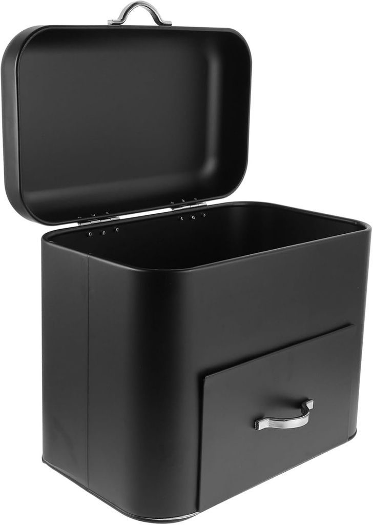 LIFKOME Vintage Metal Bread Box Large Capacity Kitchen Bread Storage Container Air Vents Window for Organizing Bagels Snacks for Home