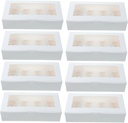 PRETYZOOM 10Pcs Cupcake Packaging Boxes with Window Small and Treat Storage for Cookies Candies and Pastries for Weddings and Parties