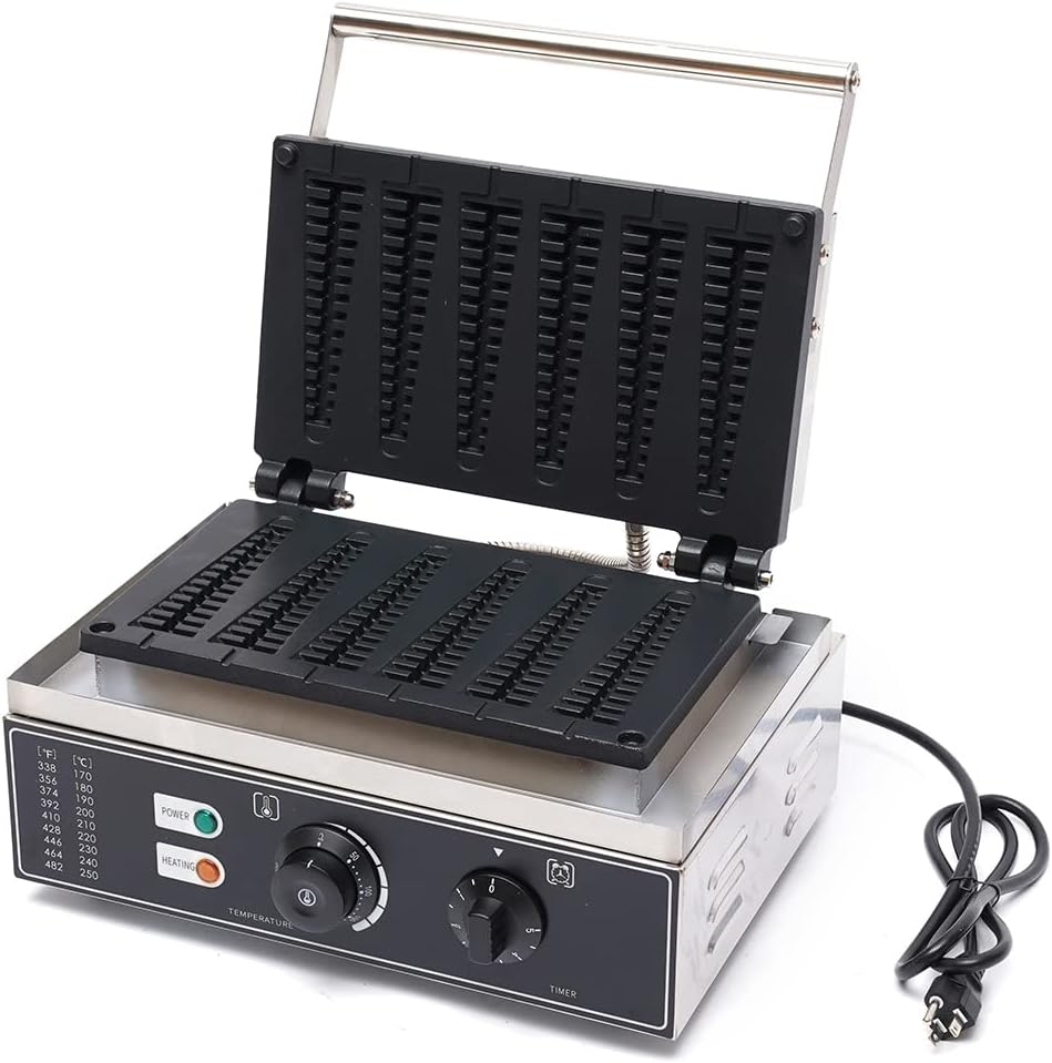 Waffle Maker Non-stick Stainless Steel Waffle Making Machine Double Sided Waffles Making Machine with Temp and Time Control for Home Restaurant