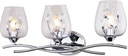 VAXCEL Wilmette 3-Light 24 in. Wide Chrome Glam Bathroom Vanity Lighting Fixture, Clear Glass Shade, Dimmable, LED Compatible, Over The Mirror Mounted Metal Wall Sconce