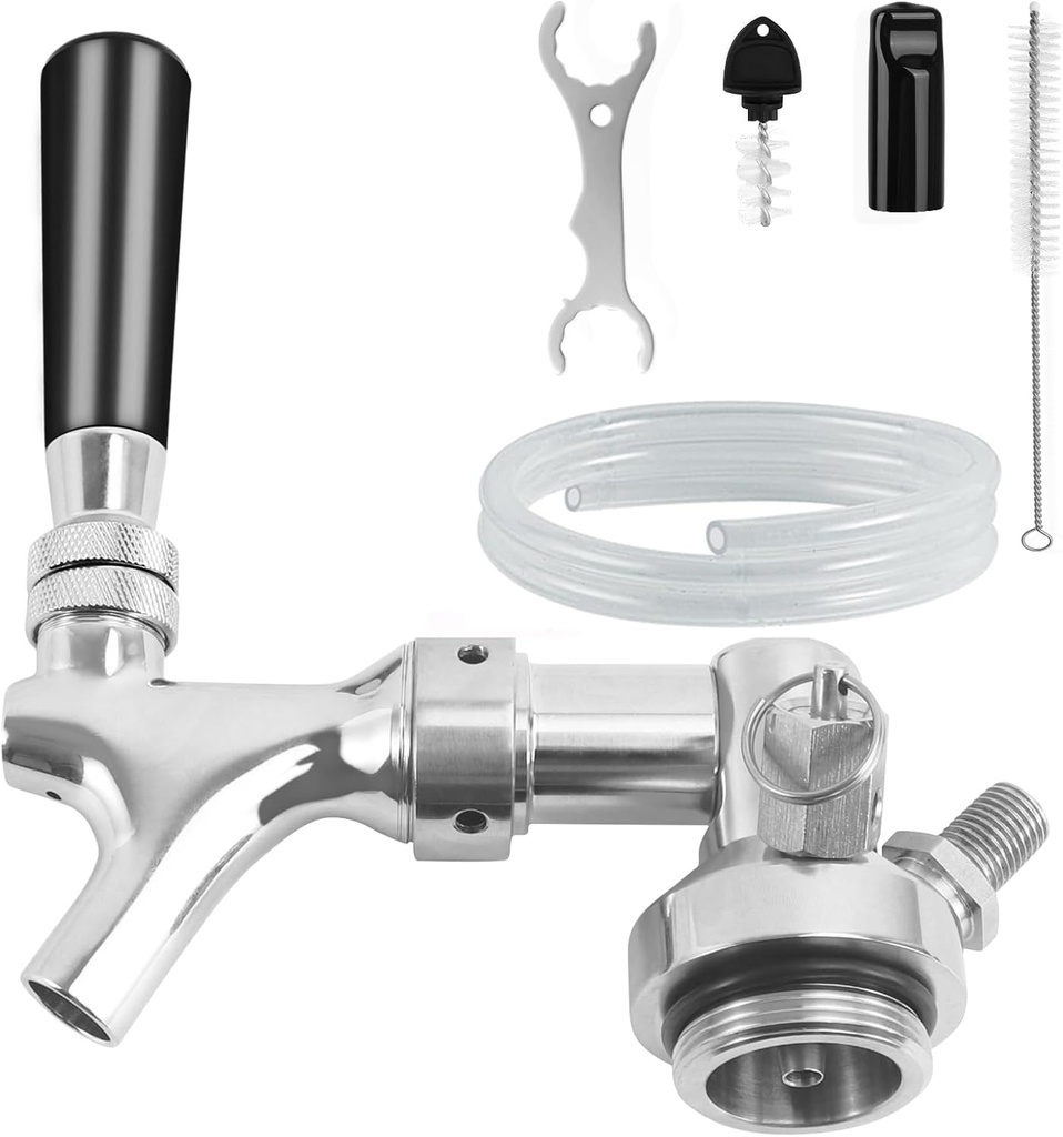 Beer Faucet for Mini Keg Growler Stainless Steel Mini Keg Dispenser Mini Keg Tap for 2L/3.6L/4L/5L/10L Portable Beer Growler