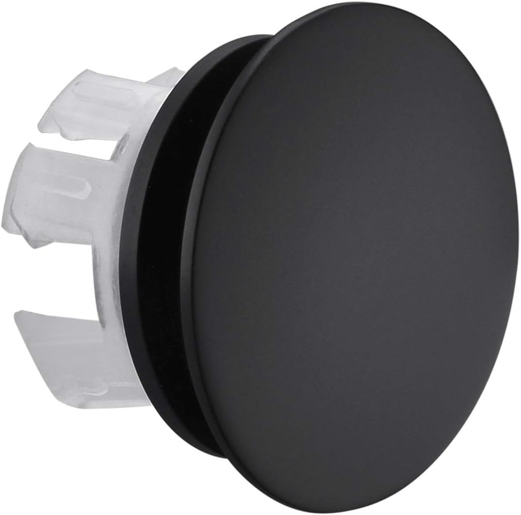 Solid Brass Sink Overflow Cap Round Hole Cover for Bathroom Basin, Matte Black Finished