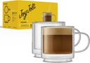 JoyJolt Haven Stackable Double Wall Glass Mugs, Set of 2 (13.5oz) Insulated Coffee Cups, Double Wall Glass Coffee Cups, Tea Cups, Latte Cups, Cappuccino Cups, Clear mugs set of 2