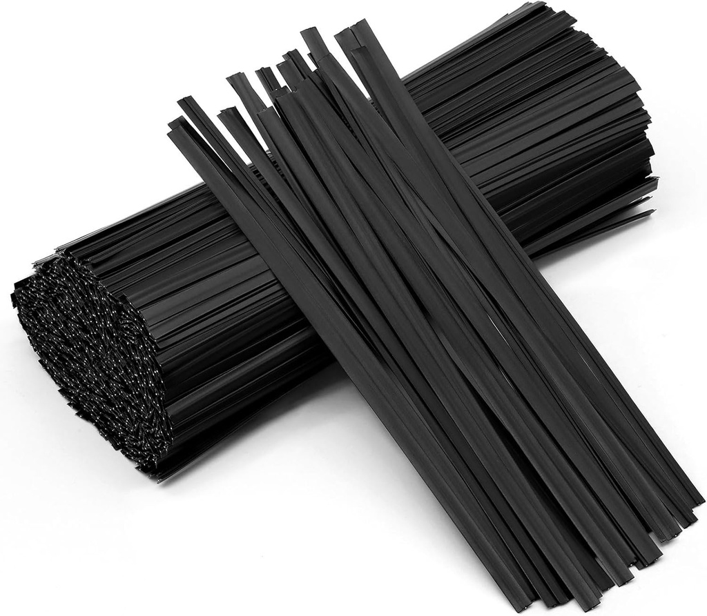 400 Pcs Twist Ties for Bags 5" Cable Ties Bag Twist Ties for Cord Twist Bread Ties Reusable Black Plastic Coated Ties Heavy Duty Bread Ties Twist Wire Ties for Household and Office Use