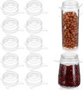 10 Pcs Extra Small Silicone Stretch Lids, 2 Inch Same Size Sturdy Reusable Silicone Stretch Lids Jar Cover Sealed Food Storage Covers to Fit 2 In to 2.4 In Small Yogurt Jars Milk Bottles Cans