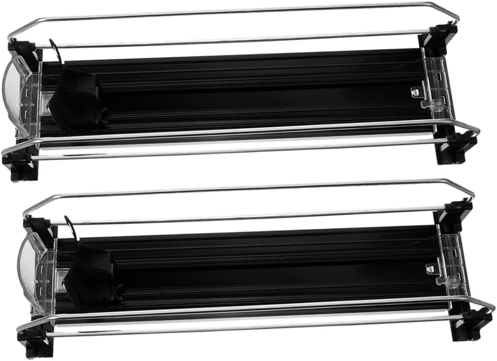 2pcs Automatic Pusher Drinks Organizer for Fridge Stable Soda Can Dispenser with Smooth Finish Easy to Install Beverage Organizer for Refrigerator Shelves