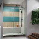DreamLine Enigma-X 56-60 in. W x 76 in. H Fully Frameless Sliding Shower Door in Polished Stainless Steel, SHDR-61607610-08
