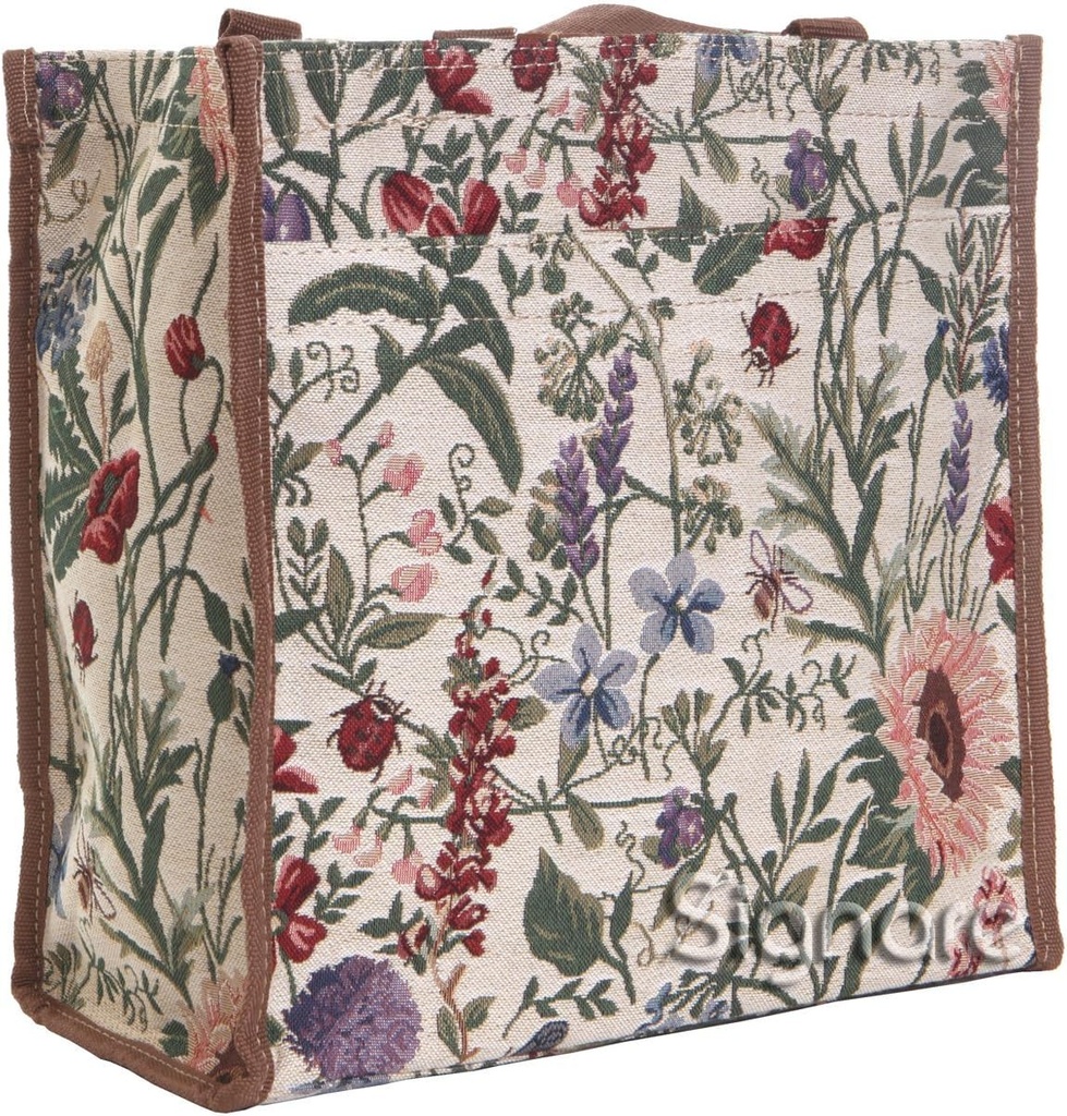 Signare Floral Shopping Tote Bag with Garden Flower Pattern