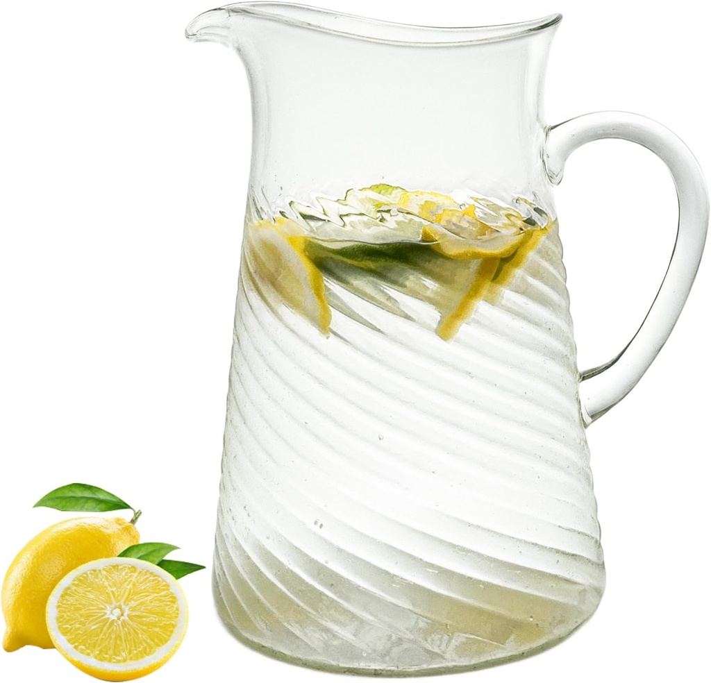 Lily's Home Shatterproof Acrylic Pitcher with spout, Versatile Plastic Pitcher for Water, Juice, Iced Tea, Milk, Iced Tea Beverage Carafe, Dishwasher Safe Top Rack, 2.5QT/80 OZ
