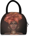 Lunch Bag Tote Bag African American Woman Picnic Travel Cooler Lunch Holder Lunch Handbags Box