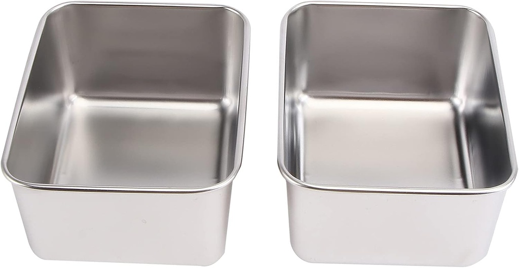 ABOOFAN 2pcs Stainless Steel Square Box Bread Pan Bread Loaf Pan Bread Toast Baking Loaf Pans Bento Crisper Baking Pan Veggie Salad Container for Fridge Kitchen Supply Meal Household