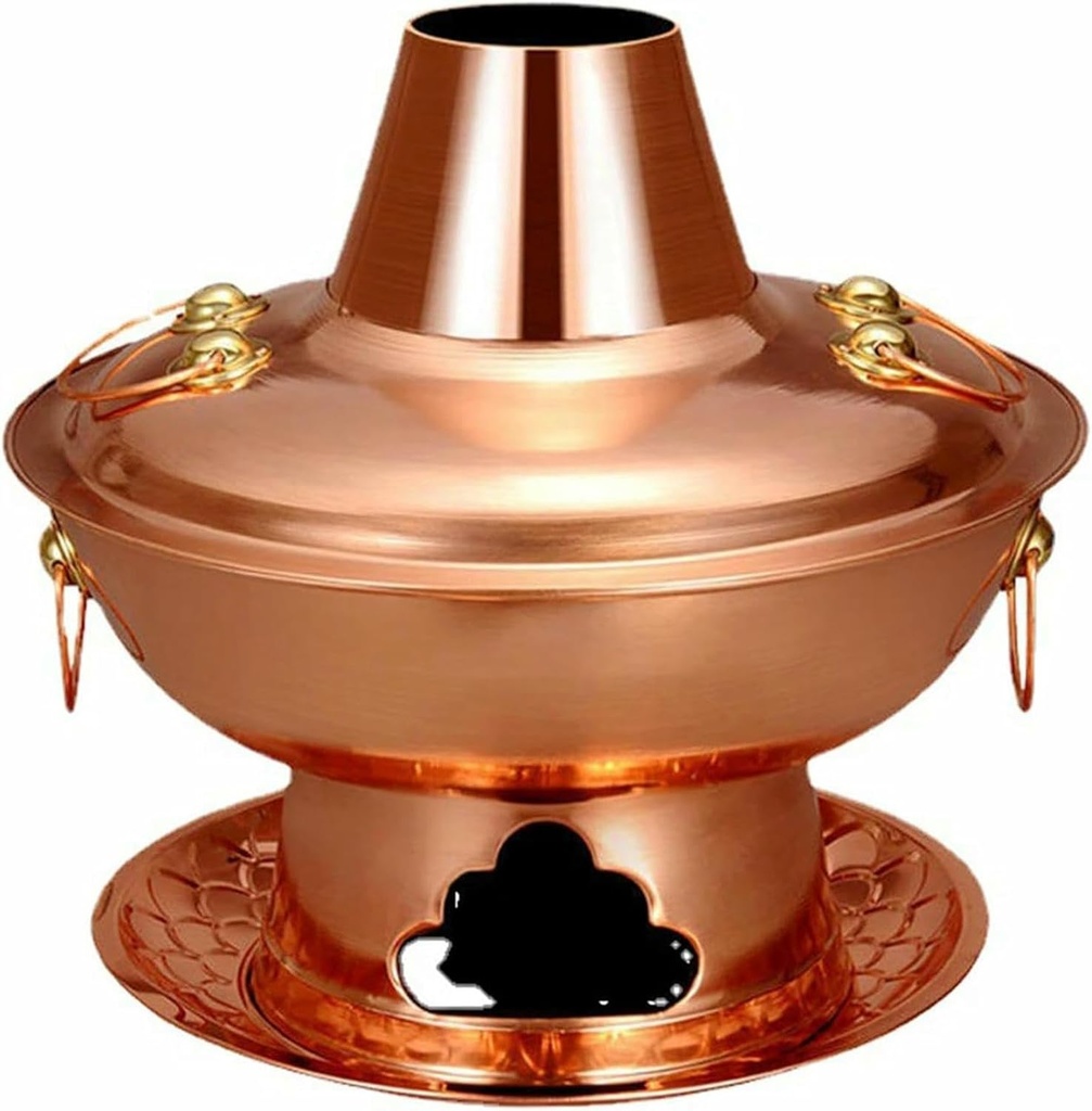 Chinese Traditional Copper Electric Hot Pot Set Beijing Charcoal Copper Hot Pot Shabu Pot Camping Home Use Cooking Unusual Gift 40cm~/