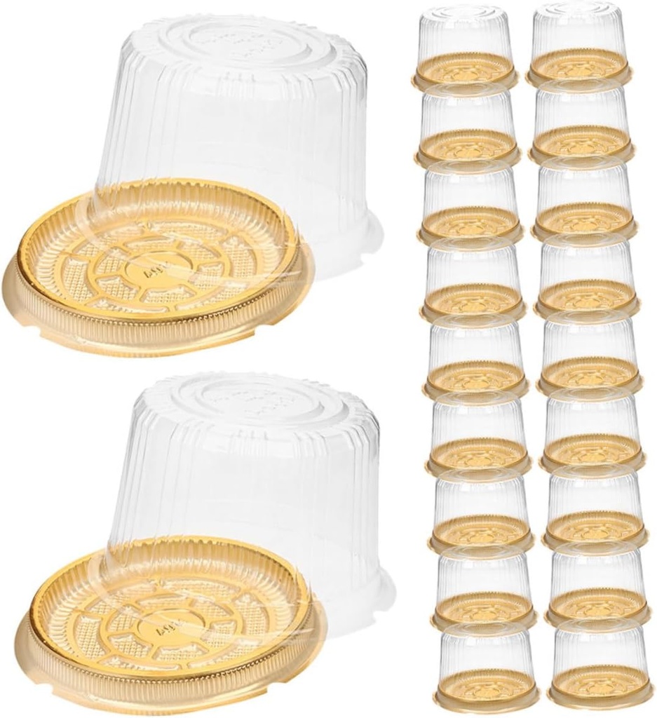 50Pcs Clear Plastic Cake Carrier with Lids for Festivals and Parties Sturdy Cake Containers for Storing and Presenting Desserts for Bakeries and Home Use