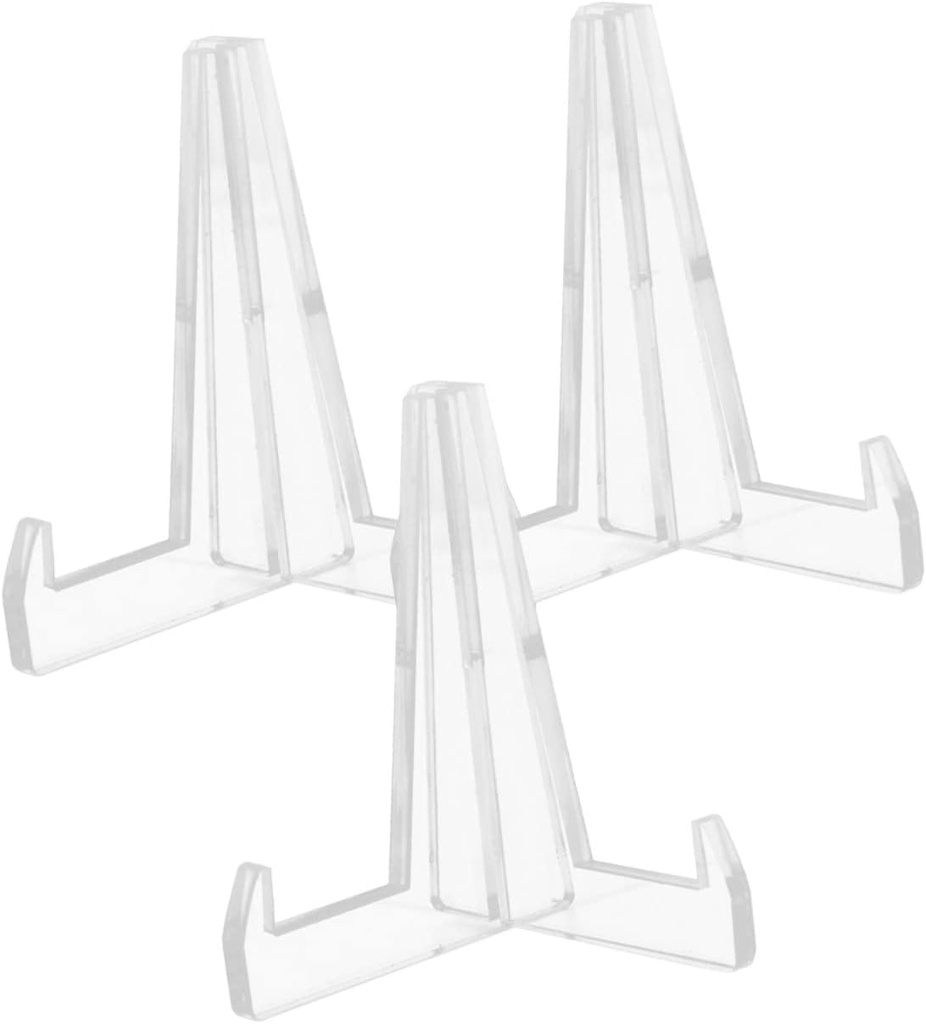 3Pcs Decorative Easel Stand Display Rack for Plates Photos and Artwork Acrylic Holder Adjustable Suitable for Home and Office