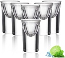 Goldmeet Mini Shot Glass Set, 0.5oz/15ml 6pcs Clear Bullet Cups with Heavy Base, Cute Whiskey Glasses Set Small Glass Cups, Perfect for Party, Bar, Club, Cocktail Favor Housewarming Gift