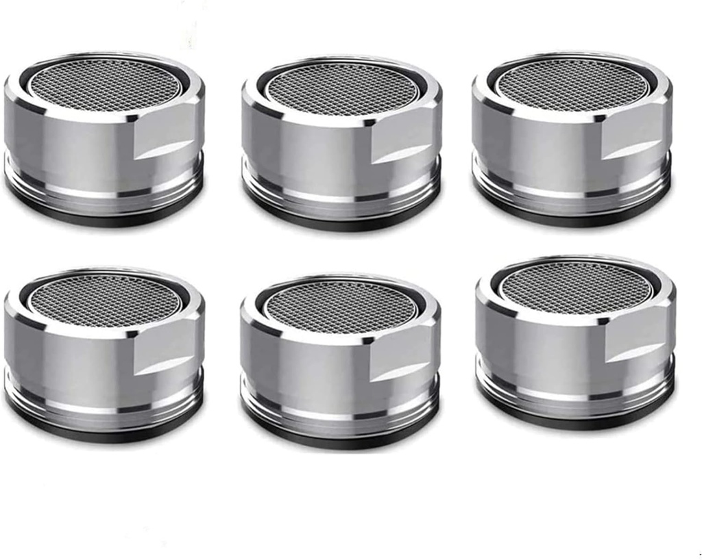6 Pack Faucet Aerator 2.2 GPM Bathroom Sink Aerator Regular Standard Replacement Parts with Brass Shell 15/16-Inch Male Threads Aerator Faucet Filter with Gasket for Kitchen Bathroom