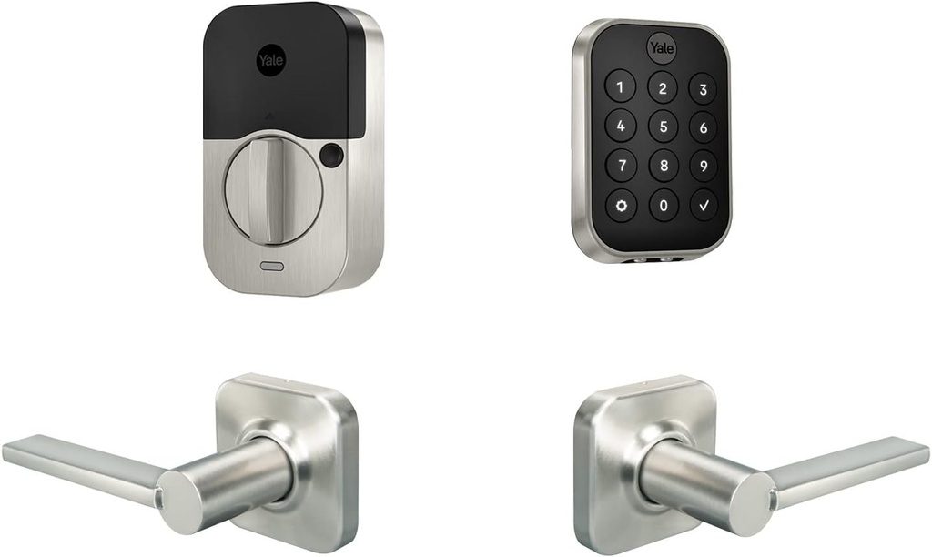 Yale Assure Lock 2 Key-Free Keypad with Bluetooth and Valdosta Lever in Satin Nickel