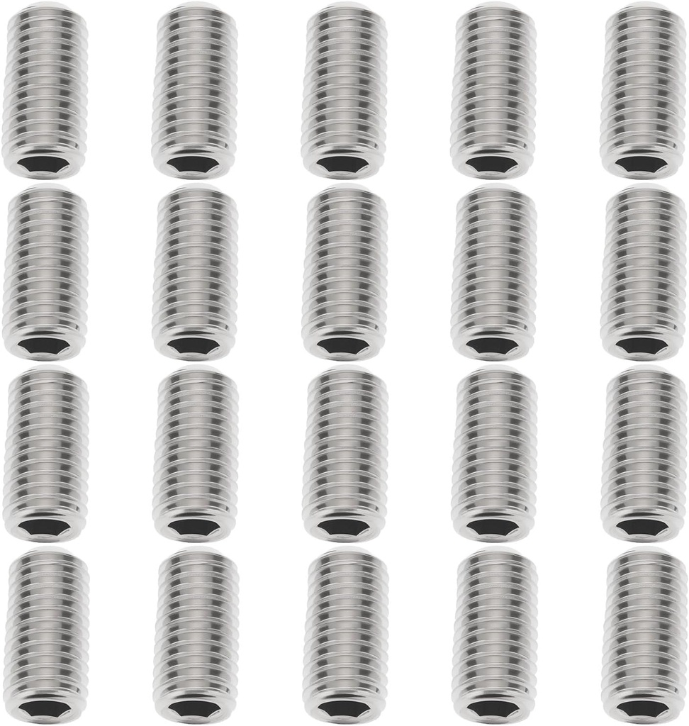 30 Pcs 1/4-28 x 1/2 Inch Socket Set Screw 304 Stainless Steel Hex Socket Grub Screw for Door Handles Light Fixture Repair
