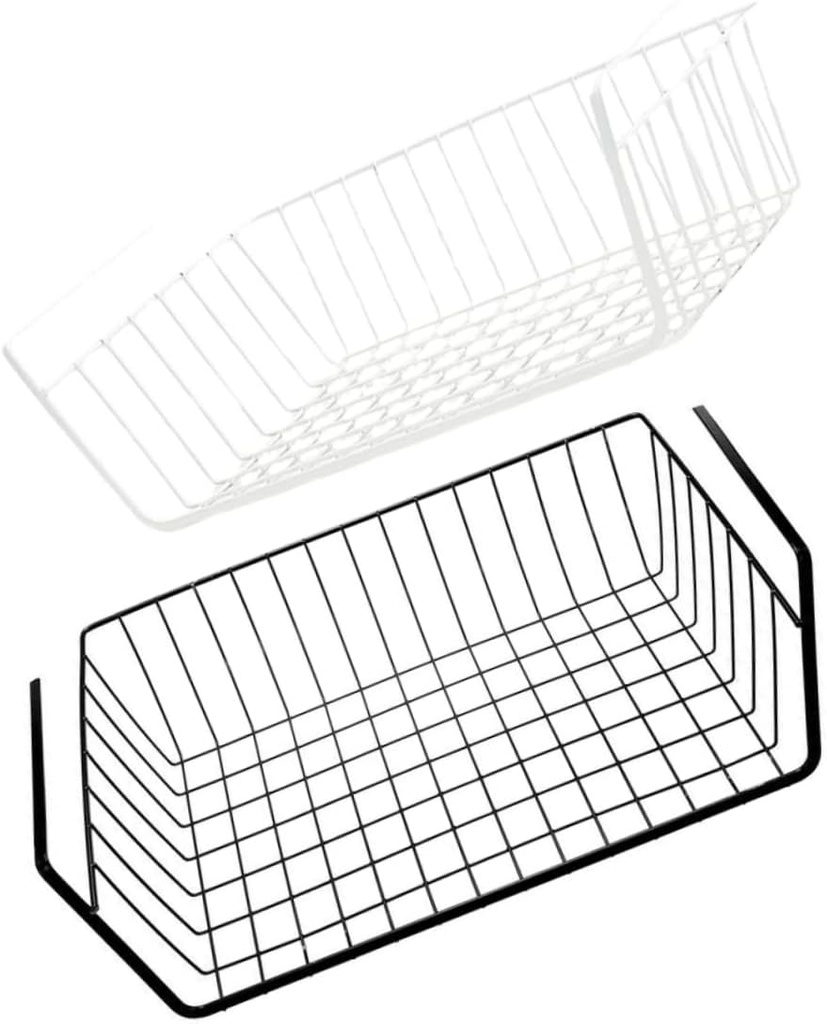 2pcs Iron Hanging Storage Organizers Punch Baskets for Kitchen Pantry Office and Bathroom Easy Installation Iron Material Versatile Use in Multiple Scenes