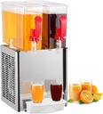PioneerWorks Commercial Beverage Dispenser, 2 Tanks 5.28 Gallon 20L Commercial Juice Dispenser, 10 Liter Per Tank, 280W Stainless Steel Food Grade Ice Tea Drink Dispenser with Thermostat Controller