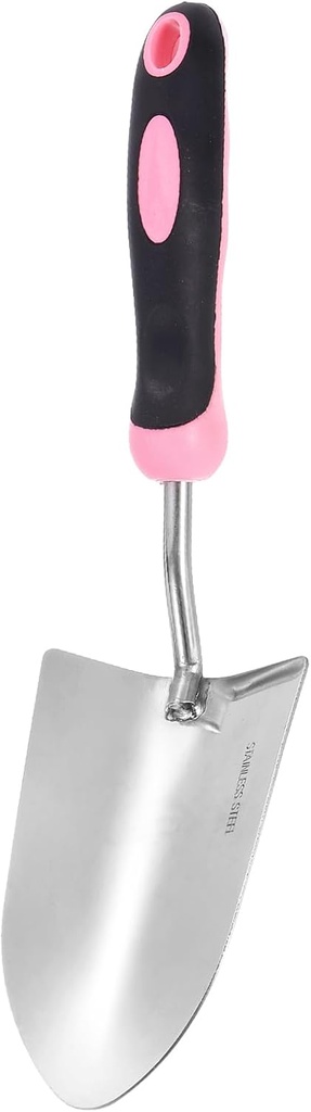 HARFINGTON Garden Hand Shovels 13.23 x 3.39 Stainless Steel Transplanting Trowel with Handle Garden Tools for Gardening Weeding Planting, Pink
