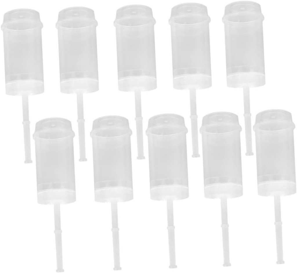 PRETYZOOM 10pcs Transparent DIY Cupcake Push Containers Food Grade Plastic Cake Holders for Wedding Party Graduation Lightweight Easy Clean Pastry Decoration