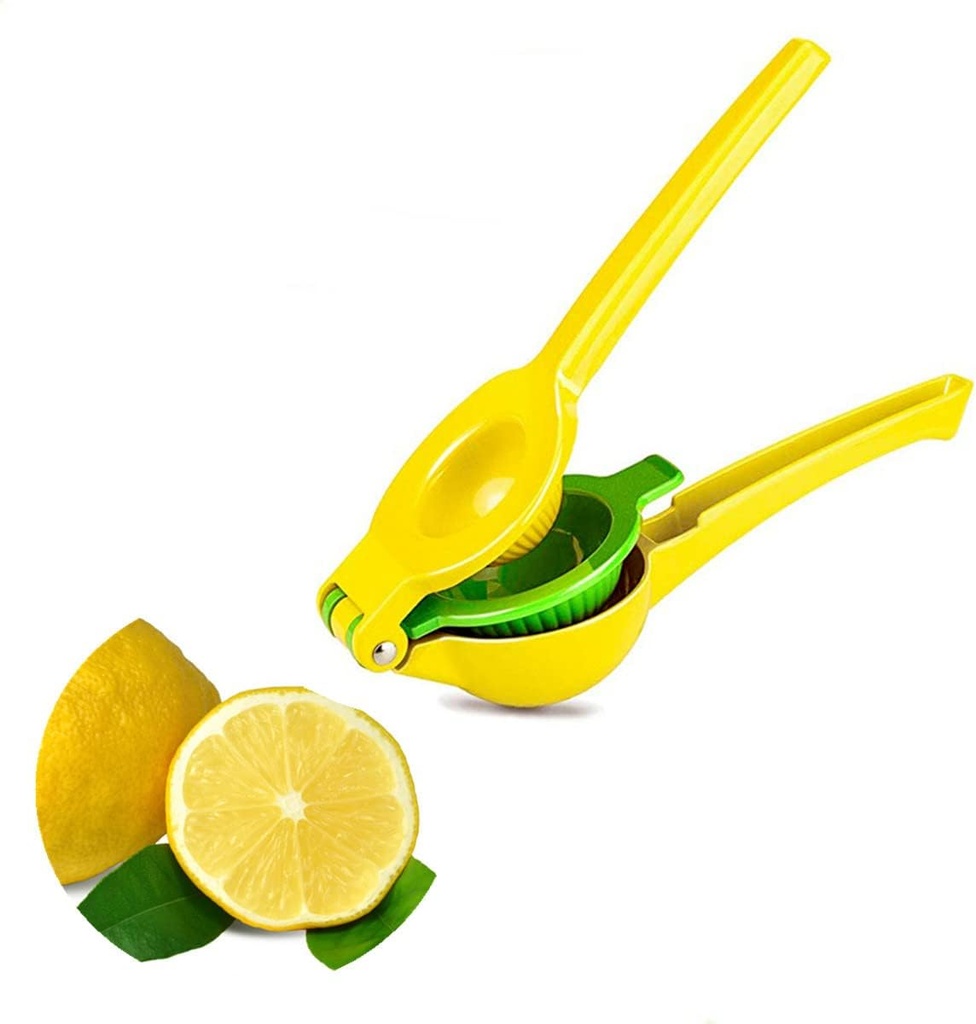 Lemon Lime Squeezer, Hand Juicer Lemon Squeezer, Lemon Lime Juicer Hand Press, Citrus Press Stainless Steel for Party Drink Cocktail, Yellow