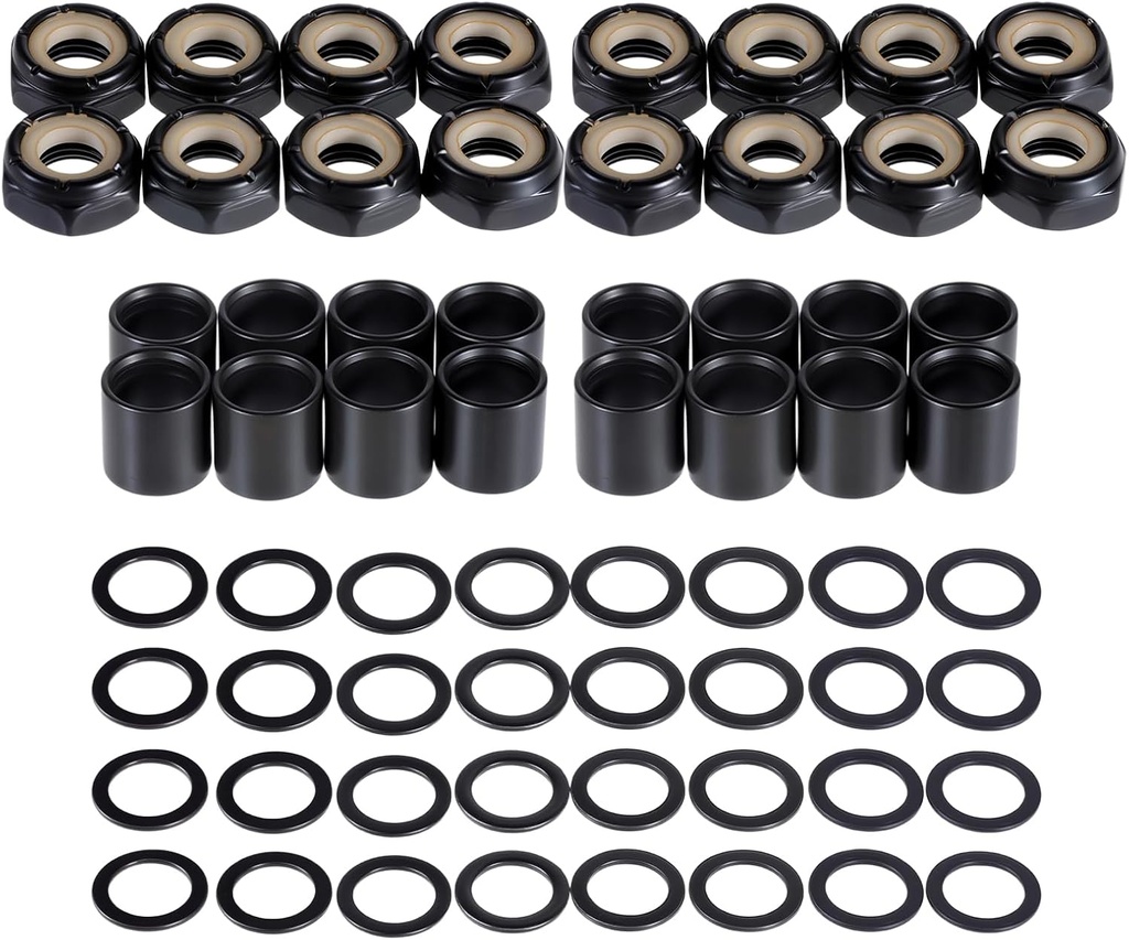 16 Pcs Skateboard Lock Nuts Set, Skateboard Hardware Kit, Hardware Repair Kit, Skate Accessories with Skateboards Truck Nuts, Skateboards Truck Axle Washers