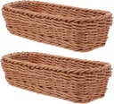 Luxshiny 2pcs Woven Utensil Basket Rustic Cutlery Organizer for Dining Table Kitchen Spacious Storage for Seasoning Jars for Home Decor Ample Utensil Storage