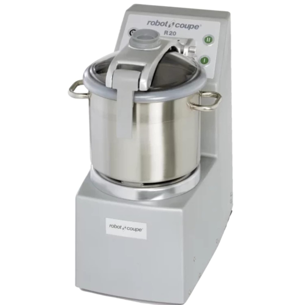 Robot Coupe R20 2-Speed Vertical Cutter Mixer Food Processor with 20-Quart Stainless Steel Bowl, 208-240v/3ph
