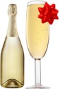 Oversized XL Giant 25oz Champagne Flute - Holds a Full Bottle of Champ - Made of Hand-Blown Glass NOT Plastic - Jumbo Glassware Fun for Thanksgiving, Bachelorette Trips, Birthdays- Holiday Xmas Gift