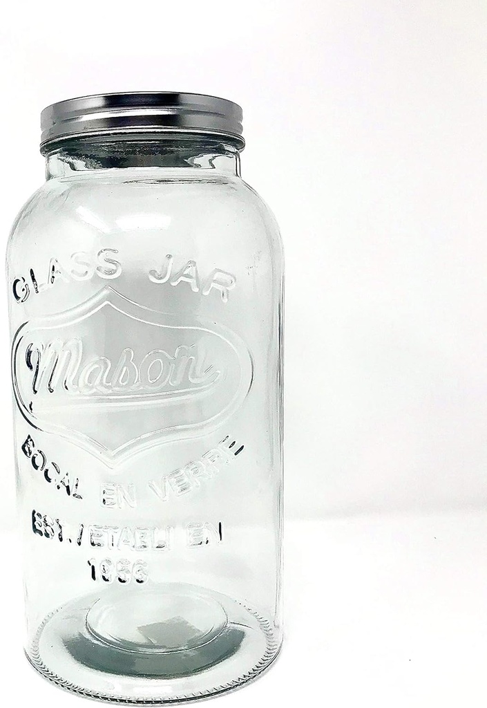 Grant Howard Embossed Mason Jumbo Round Jar, 140 oz.