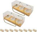 10pcs Clear Portable Cupcake Boxes with Handles Lightweight Dessert Containers for Cookies and Treats for Parties and Bakery Transport