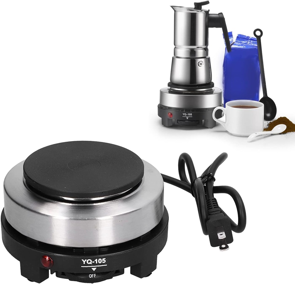 Small Electric Hot Plate, 500W 5 Temperature Controlled Heater with Power Indicator Light for Hot Coffee Tea Milk
