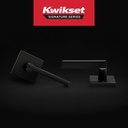 Kwikset Halifax Interior Passage Door Handle, Lever for Closet and Hallway Doors, Reversible Non-Locking Handle Lever, Matte Black, with Microban Protection, Square Rose (Pack of 12)