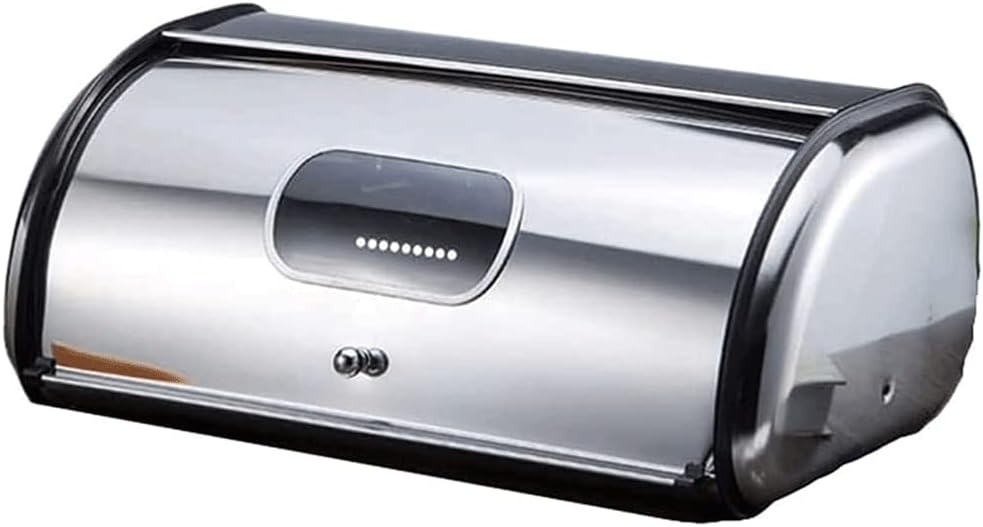 POCHY Fashion bread box Stainless Steel Bread Box, Bread Rack With Roll Cover, Multifunctional Bread Storage Box Fresh Bread Storage Bread Bin exquisite