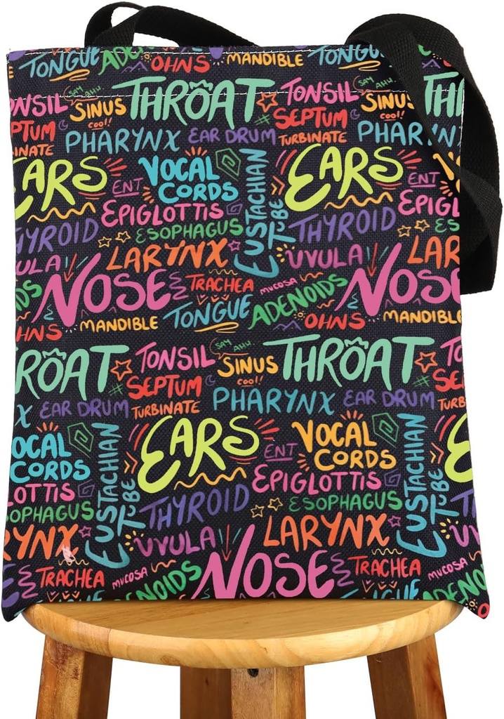 JNIAP ENT Tote Bag Otolaryngologist Gifts ENT Gifts Audiologist Gifts Otolaryngology Surgeon Tote Bag ENT Nurse Gifts