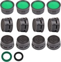 SHAP+ Faucet Aerator, Flow Restrictor Insert, Sink Aerator Replacement Parts for Bathroom or Kitchen Sink Faucet Filter, Fit for Internal and External Thread Faucet Aerators, with Washer (12pcs)