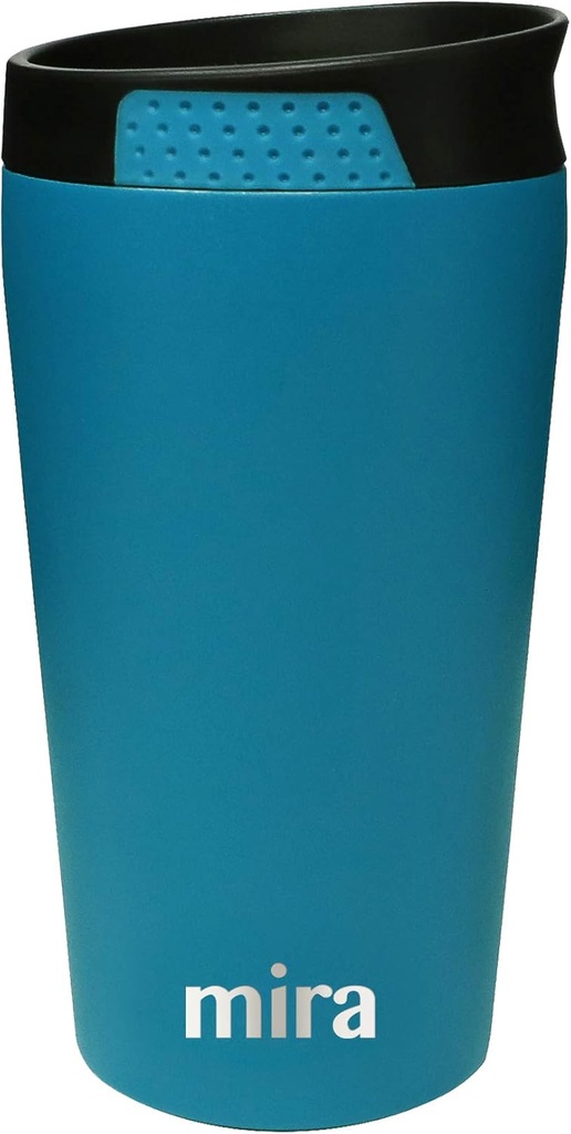 MIRA 12 oz Coffee Travel Tumbler - Vacuum Insulated Stainless Steel with Easy-Press Lid - Temperature Control Cup - Hawaiian Blue