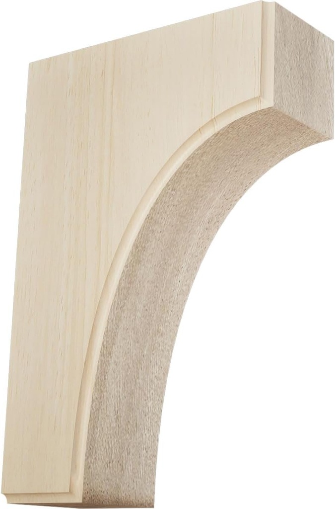 Ekena Millwork BKTW02X04X06CVRW Clarksville Wood Brackets, 1 3/4"W x 4"D x 6"H , Rubberwood