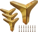 4 Inch Furniture Legs, Set of 4 Metal Furniture Legs Modern Triangle Feet Luxury Gold for Sofa Cabinet Cupboard Couch Chair Ottoman
