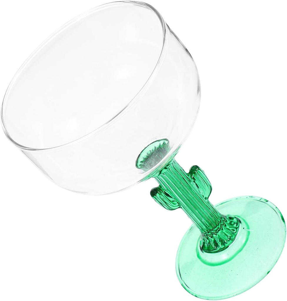 1Pc Cactus Design Goblet Transparent Margarita Glass for Household and Party Use Sturdy and Unique Cactus Shaped Drinking Cup Craftsmanship for All