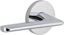 Viaggio CLOBRZ_PRV_234_LH Circolo Left Handed Solid Brass Privacy Door Lever Set with Brezza Lever and Circolo Rosette - 2-3/4" Backset - Bright Chrome