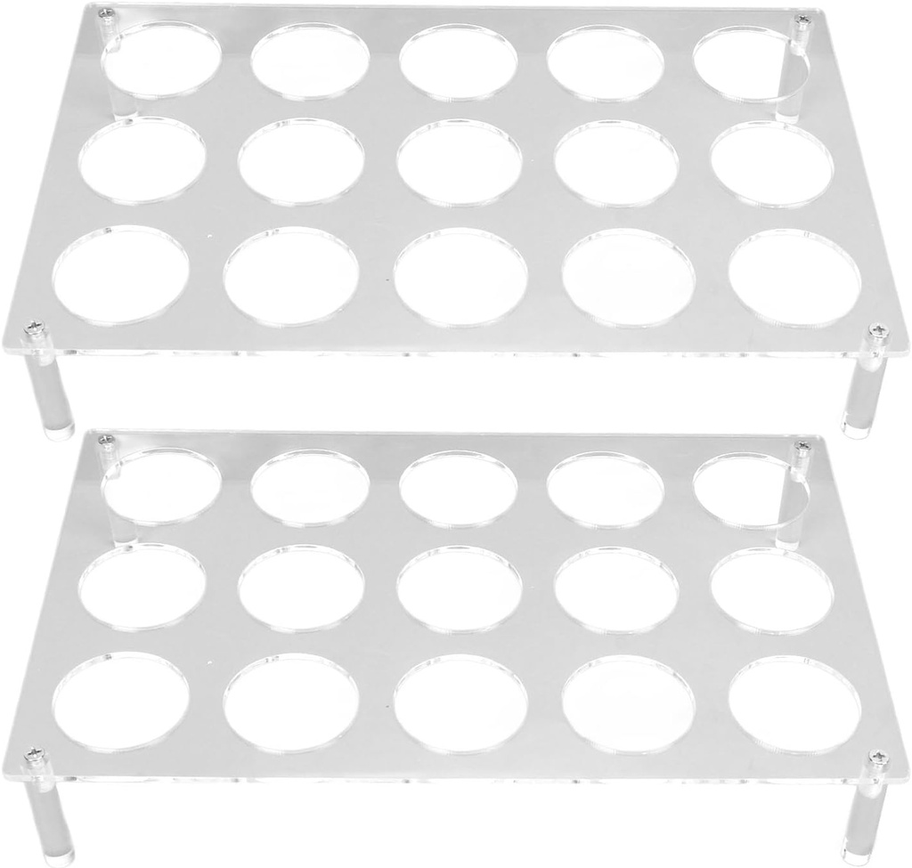 2Pcs Coffee Pod Organizer, 15 Slots Coffee Pod Holder Flat Countertop K Cup Organizer K Cup Storage K Cup Stand for Home Office