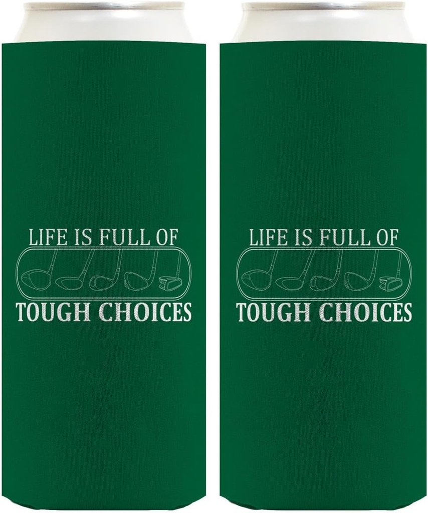 Retirement Gifts For Men Life Is Full Of Tough Choices Golf Clubs 2-Pack Ultra Slim Can Thermocoolers
