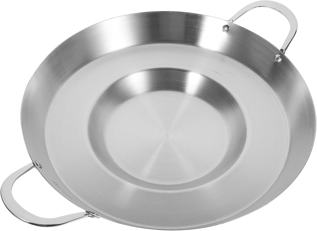 Stainless Steel Frying Pan Rounded Non Stick Cookware for Frying Cooking Grilling Multi Functional Deep Fryer Pot Easy to Clean Induction Compatible